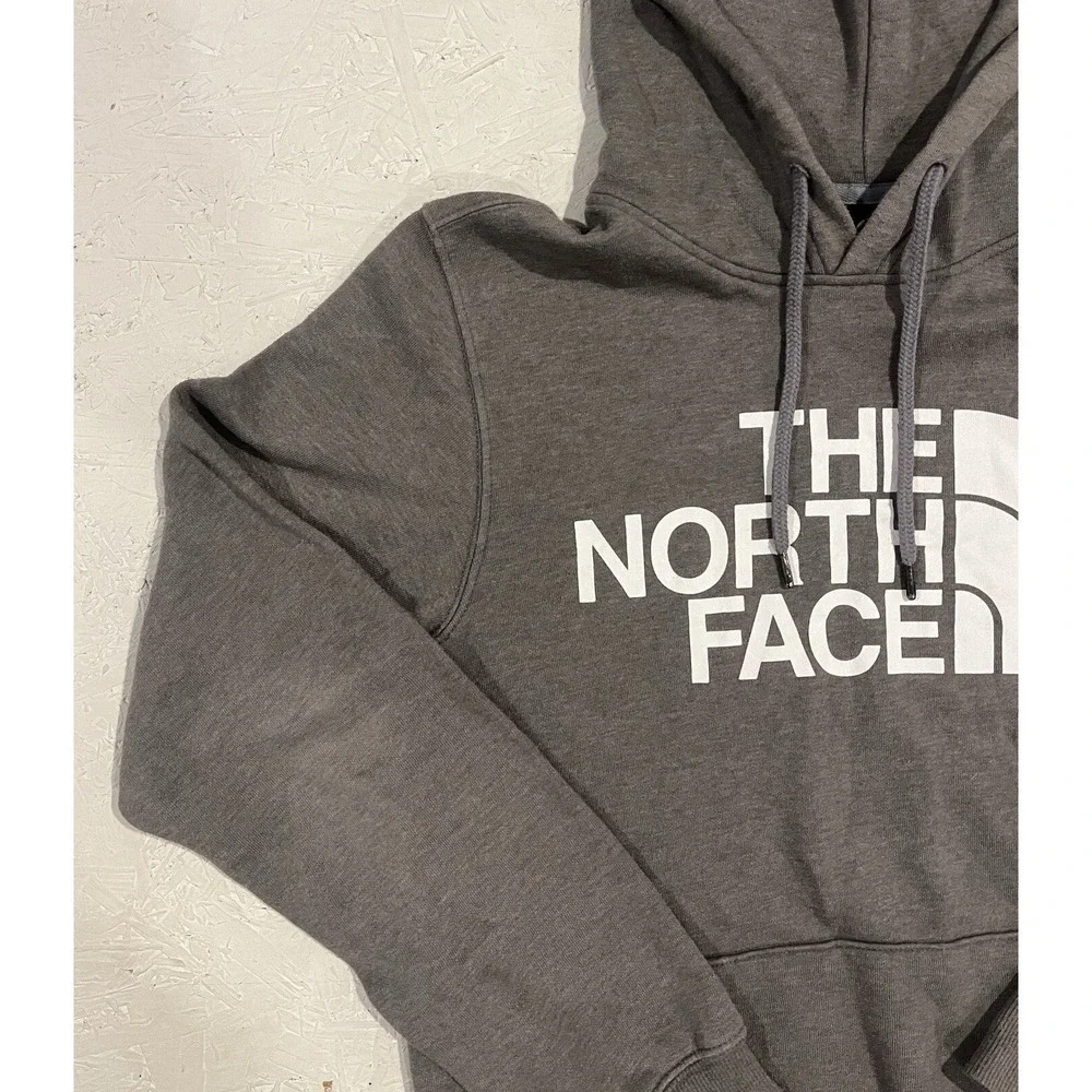 North Face Hoodie Mens Small Gray Sweatshirt Shirt Pullover Graphic‎ Logo